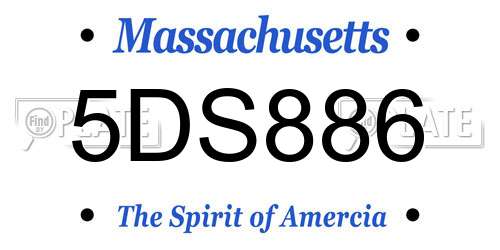5DS886 Massachusetts License Plate