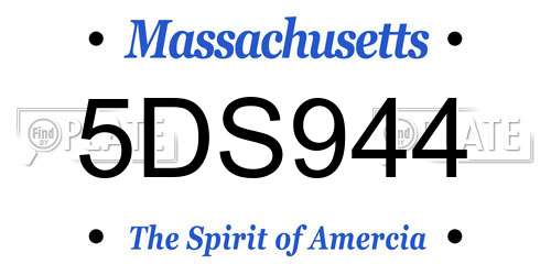 5DS944 Massachusetts License Plate