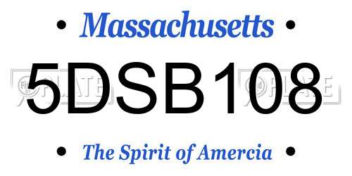5DSB108 Massachusetts License Plate