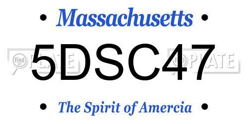 5DSC47 Massachusetts License Plate