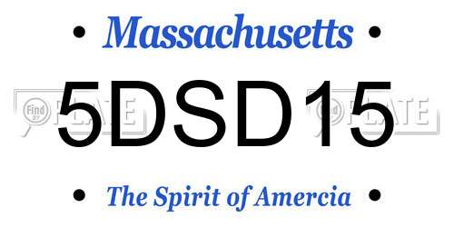 5DSD15 Massachusetts License Plate