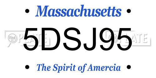 5DSJ95 Massachusetts License Plate