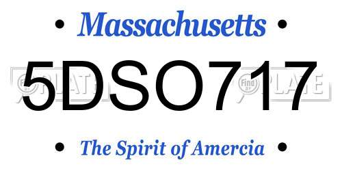 5DSO717 Massachusetts License Plate