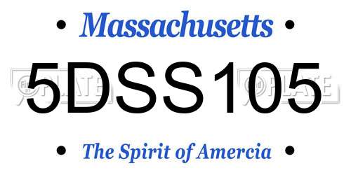 5DSS105 Massachusetts License Plate