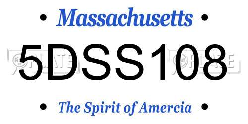 5DSS108 Massachusetts License Plate