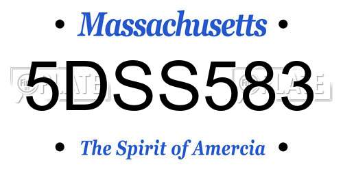 5DSS583 Massachusetts License Plate