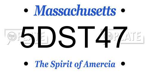5DST47 Massachusetts License Plate