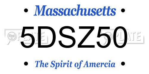 5DSZ50 Massachusetts License Plate