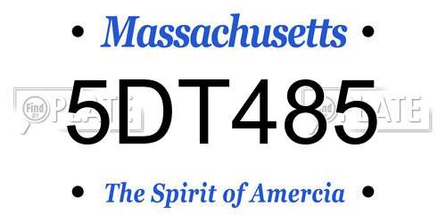 5DT485 Massachusetts License Plate