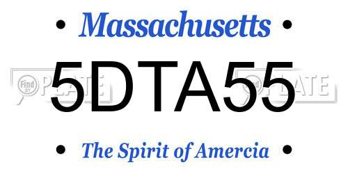 5DTA55 Massachusetts License Plate