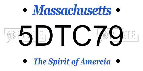 5DTC79 Massachusetts License Plate