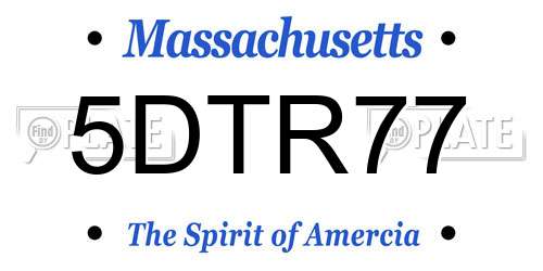 5DTR77 Massachusetts License Plate