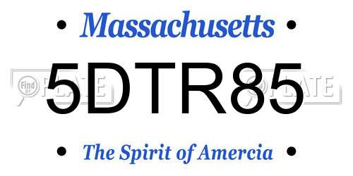 5DTR85 Massachusetts License Plate