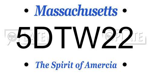 5DTW22 Massachusetts License Plate