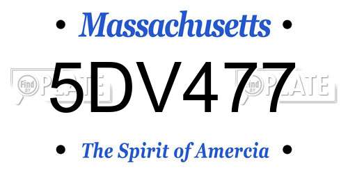 5DV477 Massachusetts License Plate