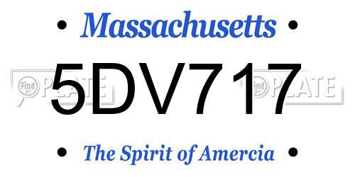 5DV717 Massachusetts License Plate