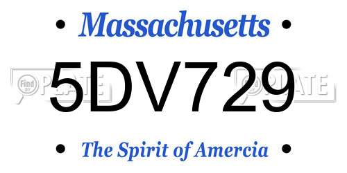 5DV729 Massachusetts License Plate