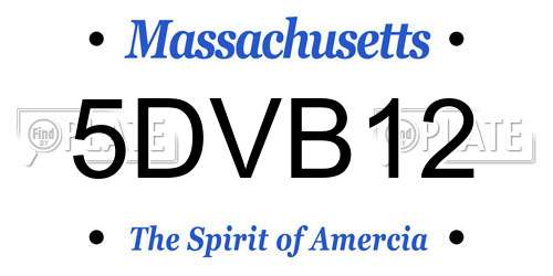 5DVB12 Massachusetts License Plate