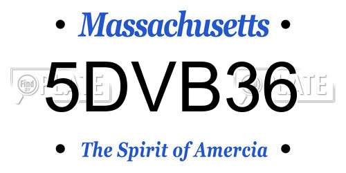5DVB36 Massachusetts License Plate