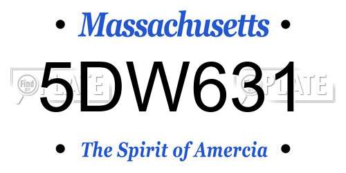 5DW631 Massachusetts License Plate