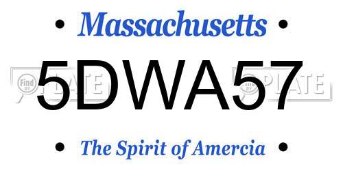 5DWA57 Massachusetts License Plate