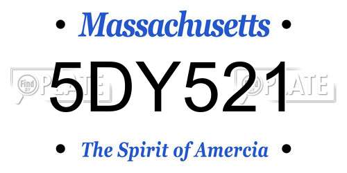 5DY521 Massachusetts License Plate