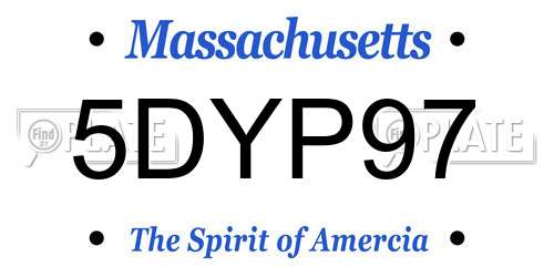 5DYP97 Massachusetts License Plate