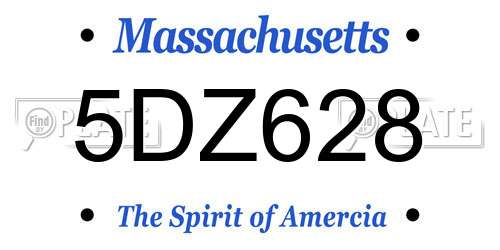 5DZ628 Massachusetts License Plate