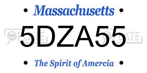 5DZA55 Massachusetts License Plate