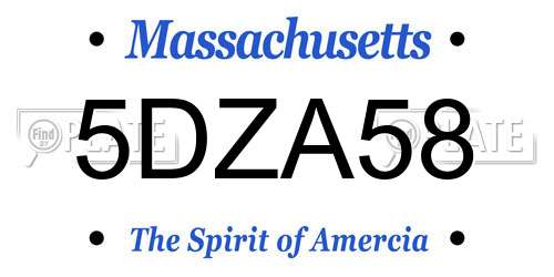 5DZA58 Massachusetts License Plate