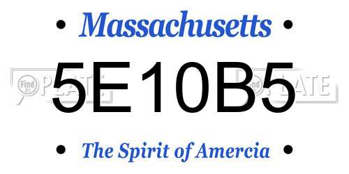 5E10B5 Massachusetts License Plate