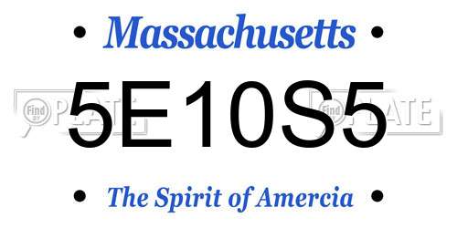 5E10S5 Massachusetts License Plate