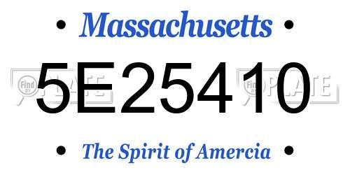 5E25410 Massachusetts License Plate