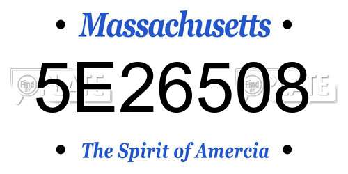 5E26508 Massachusetts License Plate