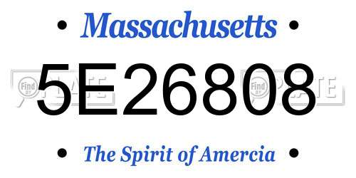 5E26808 Massachusetts License Plate