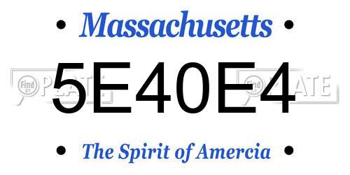 5E40E4 Massachusetts License Plate