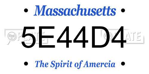 5E44D4 Massachusetts License Plate
