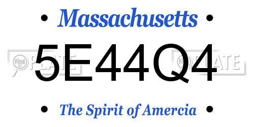 5E44Q4 Massachusetts License Plate