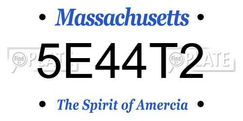 5E44T2 Massachusetts License Plate