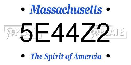 5E44Z2 Massachusetts License Plate