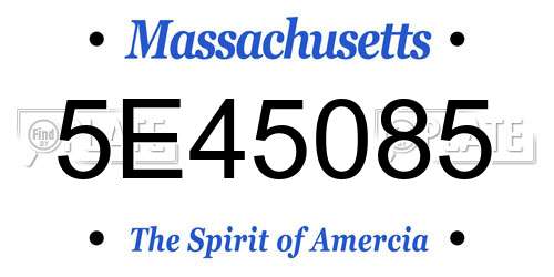 5E45085 Massachusetts License Plate
