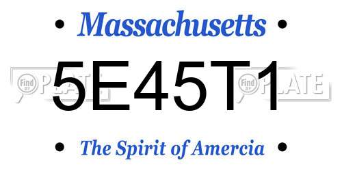 5E45T1 Massachusetts License Plate