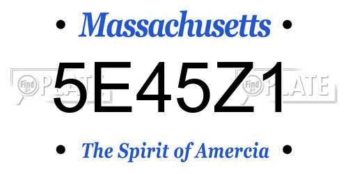 5E45Z1 Massachusetts License Plate
