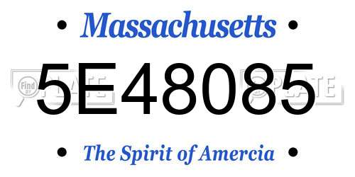 5E48085 Massachusetts License Plate