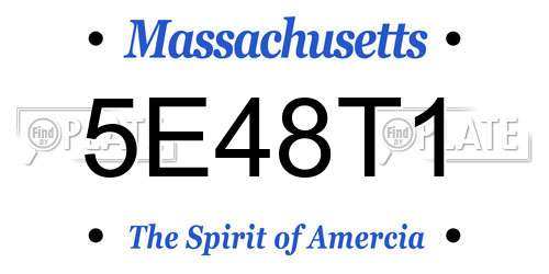 5E48T1 Massachusetts License Plate