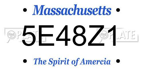 5E48Z1 Massachusetts License Plate