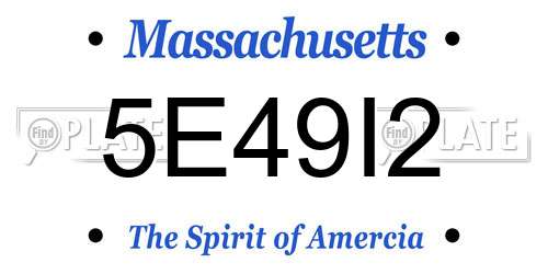 5E49I2 Massachusetts License Plate