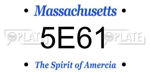 5E61 Massachusetts License Plate