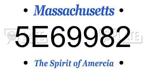 5E69982 Massachusetts License Plate