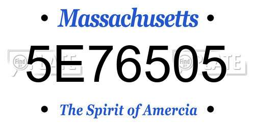 5E76505 Massachusetts License Plate